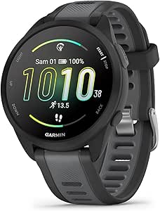 Garmin Forerunner 165 GPS Running Watch with AMOLED Display - Black/Grey